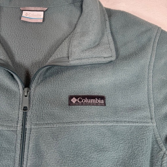 Columbia Fleece Jacket Full Zip Green Outdoors Activewear Womens Large - Picture 10 of 10